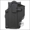 BEGADI "Multi Fit" Hartschalen Pistolen Holster mit Paddle, schwarz -links-