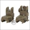 Begadi Picatinny Rear & Front Sight Flip-Up Bundle "Classic Precision", aus verstärktem Polymer - TAN