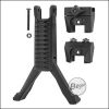Begadi M-LOK & RIS / Picatinny Kombi Griff, mit Zweibein / Bipod, aus nylonverstärktem Polymer - schwarz