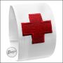 BEGADI paramedic wristband MEDIC "FLEX VERSION", 1 piece, elastic (100% Polyester) - white with embroidered red cross