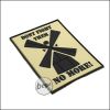 3D Badge "Fight them no more" hard rubber, with Velcro - TAN