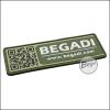 3D Abzeichen "Begadi Shop", QR Code Design, aus Hartgummi, mit Klett - olive
