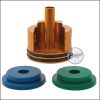Begadi PRO CNC Cylinderhead mit zwei O-Ringen und Sorbo Pads für V3 Gearboxen mit langer Nozzle (S&T 316, S&T UST45, JG S77 etc.) -orange-