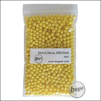 1.000 HFC 6mm Airsoft BBs, gelb, für Indoor Softair 0,5J und Spring Granaten, 0,12g 