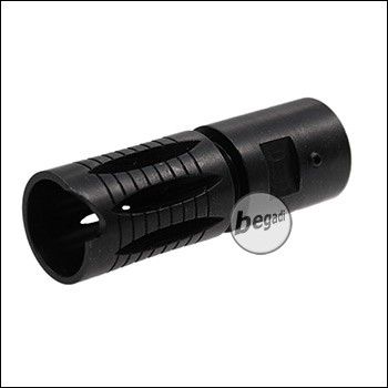 Begadi G36 KSK Flashhider aus Stahl, CNC gefräst, mit 14mm- (CCW) Gewinde und QD Aufnahme