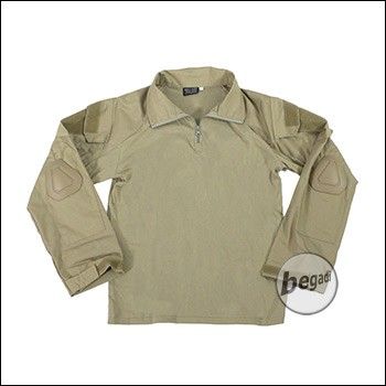BEGADI Basics Combat Shirt / UBACS, 2 Taschen, inklusive Ellbogen Protektoren, TAN (65% Baumwolle / 35% Polyester) - Gr. XXL