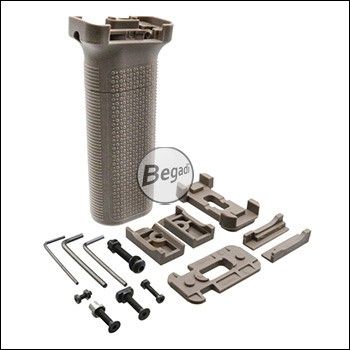 Begadi Nylon Fiber Frontgriff mit Stauraum / Akkugriff - für RIS, Keymod und M-LOK Systeme -TAN-