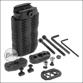 Begadi Total Modular Frontgriff aus Nylonfiber, verstellbar in Höhe & Ergonomie - für Picatinny, Keymod & MLOK