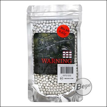 1.000 KJW High Grade Bio 6mm Airsoft BBs, mehrfach poliert & speziell gehärtet, 0,43g -hell-