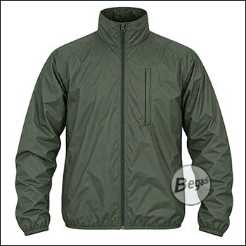Ultraleichte BE-X Einsatzjacke "Windshield", wasserabweisend, winddicht, Mini Packmaß (100% Polyester) - olive