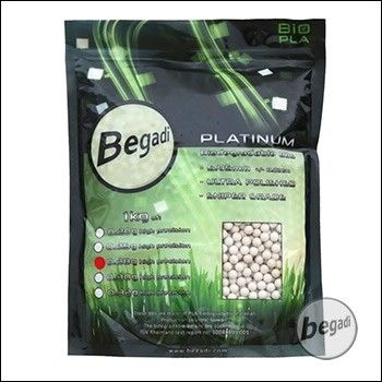 3.600 BEGADI Platinum Grade Bio 6mm Airsoft BBs, mehrfach poliert & speziell gehärtet, 0,28g -hell-