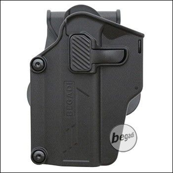 BEGADI "Multi Fit" Hartschalen Pistolen Holster mit Paddle, schwarz -links-