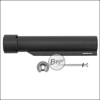 E&C M4 / M16 Stock Tube, mit breiter Castle Nut, nur für klassische Aufnahmen -schwarz-