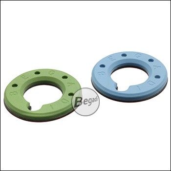 Begadi PRO Sorbo Pad Set für (S)AEGs "OFFSET", für M14 / P90 / SVD / SVU (50° grün + 60° blau) - 23,8 x 2,5mm