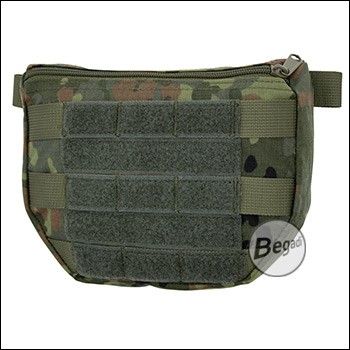 Begadi Plattenträger Front Tasche für Kummerbund / Frontflap, auch mit Belt tragbar, flecktarn