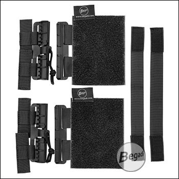 Begadi Plattenträger Erweiterung "Quick Release", Set mit 2 Schnellverschlüssen und Zubehör, schwarz