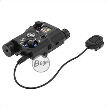 Dummy Laser Box (Laser – Licht Attrappe) "AN-PEQ 15", aus ABS, mit Deko Kabelschalter