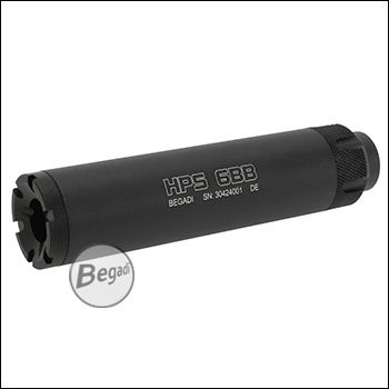 Begadi "HPS 6BB" Aluminium Silencer mit 14mm CCW Gewinde, schwarz