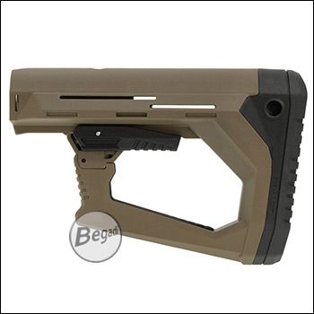 Begadi Universal M4 Schaft "Strongarm", Multi Fit, aus nylonverstärktem Polymer, für MilSpec- & Commercial Stocktubes - TAN