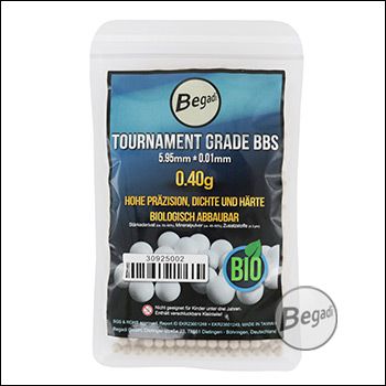 1.000 BEGADI Tournament Grade Bio 6mm Airsoft BBs, 2x poliertes & speziell gehärtetes Mineralkomposit 0,40g