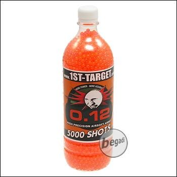 5.000 1ST TARGET DELIGHT Airblister 6mm Airsoft BBs, orange, für Indoor Softair 0,5J und Spring Granaten, 0,12g 