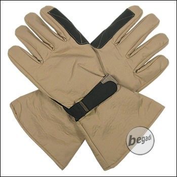 BE-X Mikrofaser Handschuhe, lange Stulpe, TAN (100% Polyester) - Gr. XXL