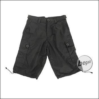 BE-X Outdoor Shorts, im BW Stil, mit KSK Knöpfen, schnelltrocknend & leicht - schwarz (65% Baumwolle / 35% Polyester) - Gr. S