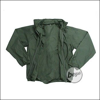 Ultraleichte BE-X Einsatzjacke "Windshield", wasserabweisend, winddicht, Mini Packmaß -olive (100% Polyester) - Gr. S