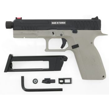 KJW KP-13 "PRO" GBB, CO2 Version, mit Begadi Stainless Efficiency Ventil, CNC Alu Pistonhead, Koffer & Maintenance Kit -grau- (frei ab 18 J.)