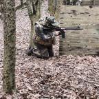 Osterspiel einer Team Zero Abteilung beim 0.5 joule Spieltag auf dem grossen oberen Feld von Area-M. Eine späte Saisoneröffnung.  Wetter war super. 