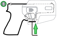Inbusschraube zur Einstellung des Triggerguard-Blocks am Begadi OSO Holster