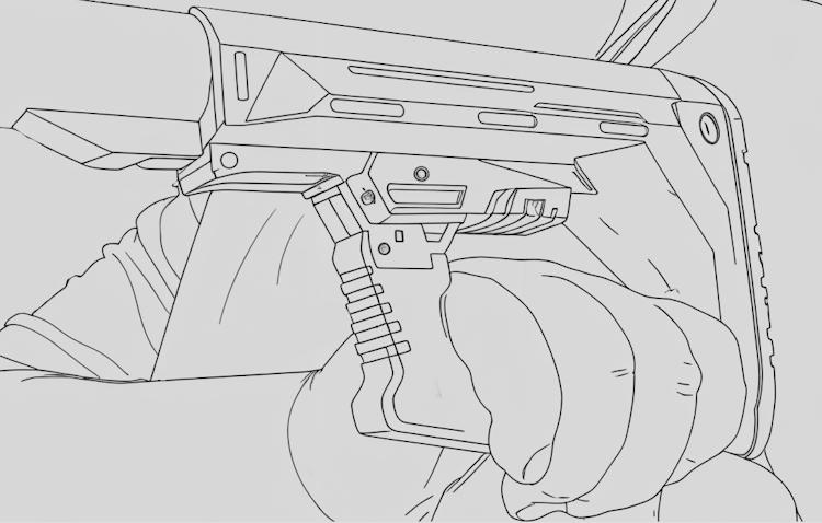 Begadi Strongarm M4 Schaft mit waagerechtem Offhand-Griff zur Stabilisierung bei aufgelegter Airsoftwaffe oder Zweibeinnutzung